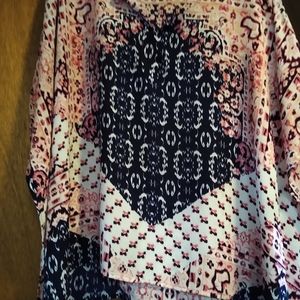 Dana Buchman Floral Shirt Kimono Sleeves